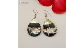 Resin Earrings Unique Natural Shell Handmade in Bali High Quality